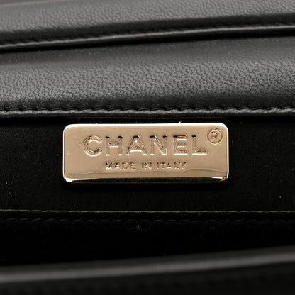 Chanel Lambskin Chocolate Bar Piercing CC Studded Small Chain Flap Bag Black 6 of 11