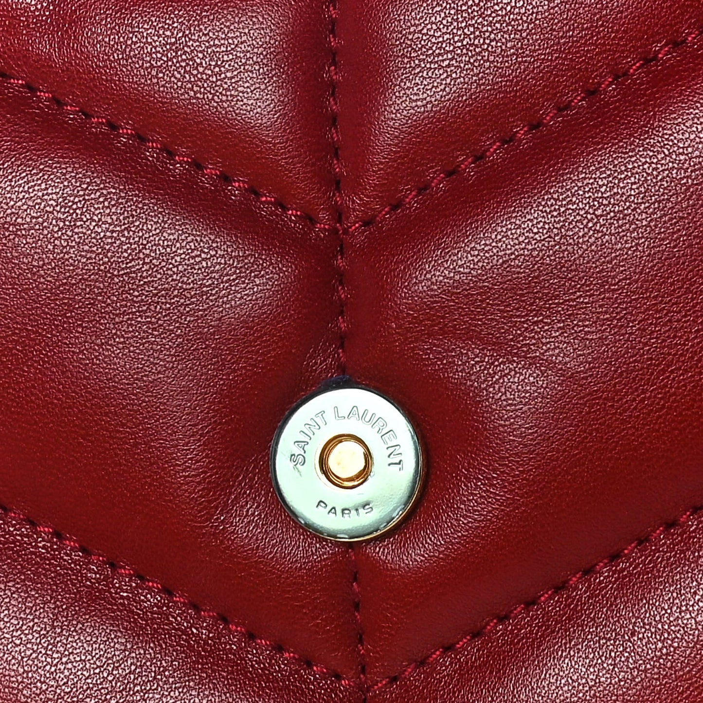 Lambskin Quilted Toy Loulou Puffer Monogram Chain Satchel Red