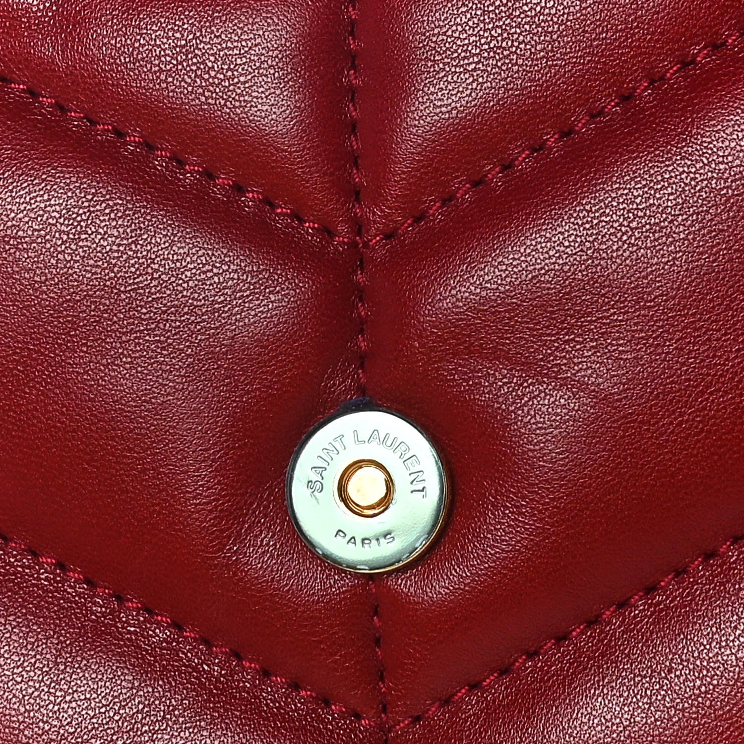 Saint Laurent Lambskin Quilted Toy Loulou Puffer Monogram Chain Satchel Red 14 of 17
