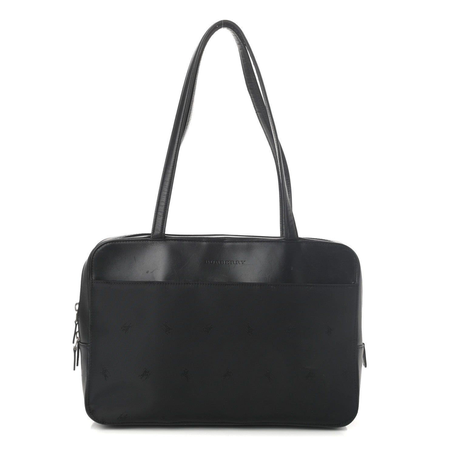 Burberry Calfskin Nylon Shoulder Bag Black 1 of 9