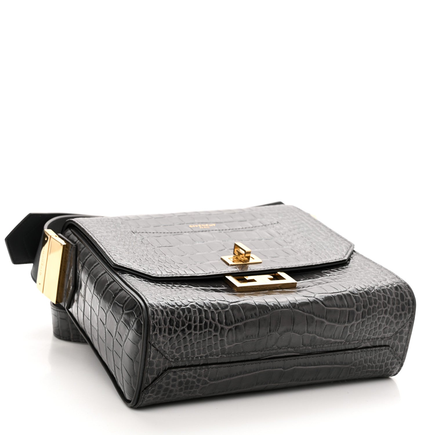 Givenchy Calfskin Crocodile Embossed Medium Eden Storm Grey 4 of 9