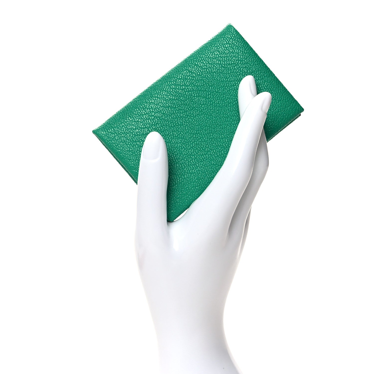 Hermes Chevre Mysore Verso Calvi Card Case Menthe Bleu Brume 2 of 9