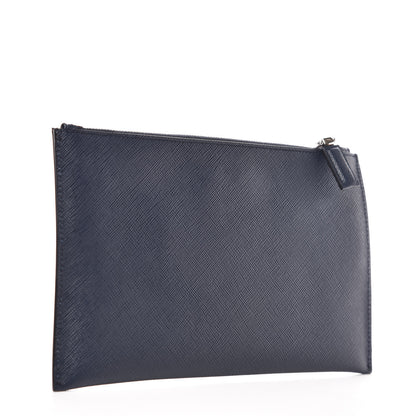 Prada Saffiano Race Car Flat Pouch Baltico 3 of 11