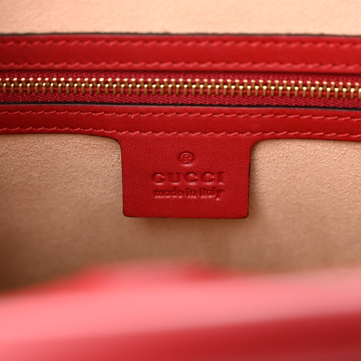 Gucci Nappa Bamboo Web Medium Nymphaea Top Handle Bag Hibiscus Red 7 of 16