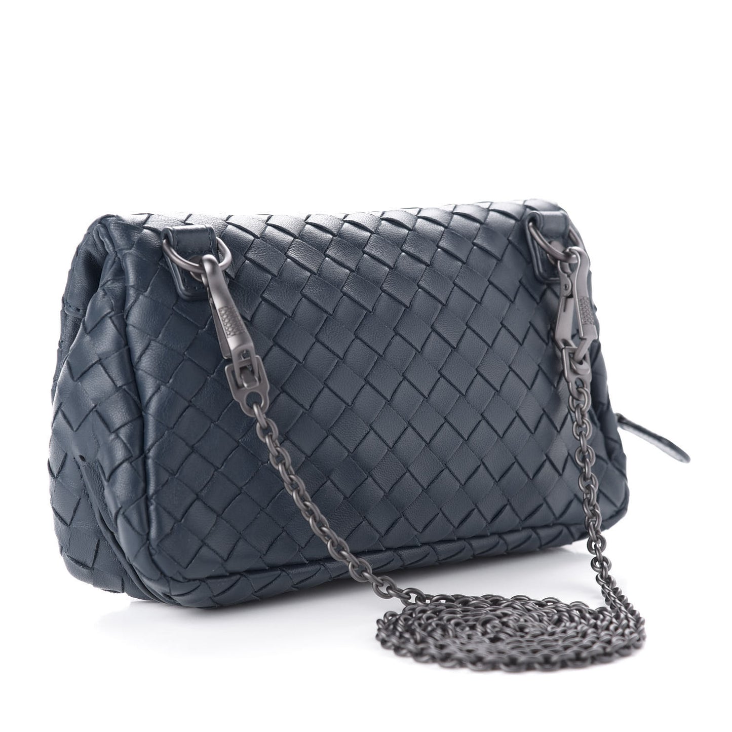 Nappa Intrecciato Mini Chain Messenger Denim
