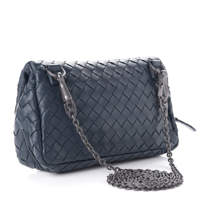 Bottega Veneta Nappa Intrecciato Mini Chain Messenger Denim 3 of 9