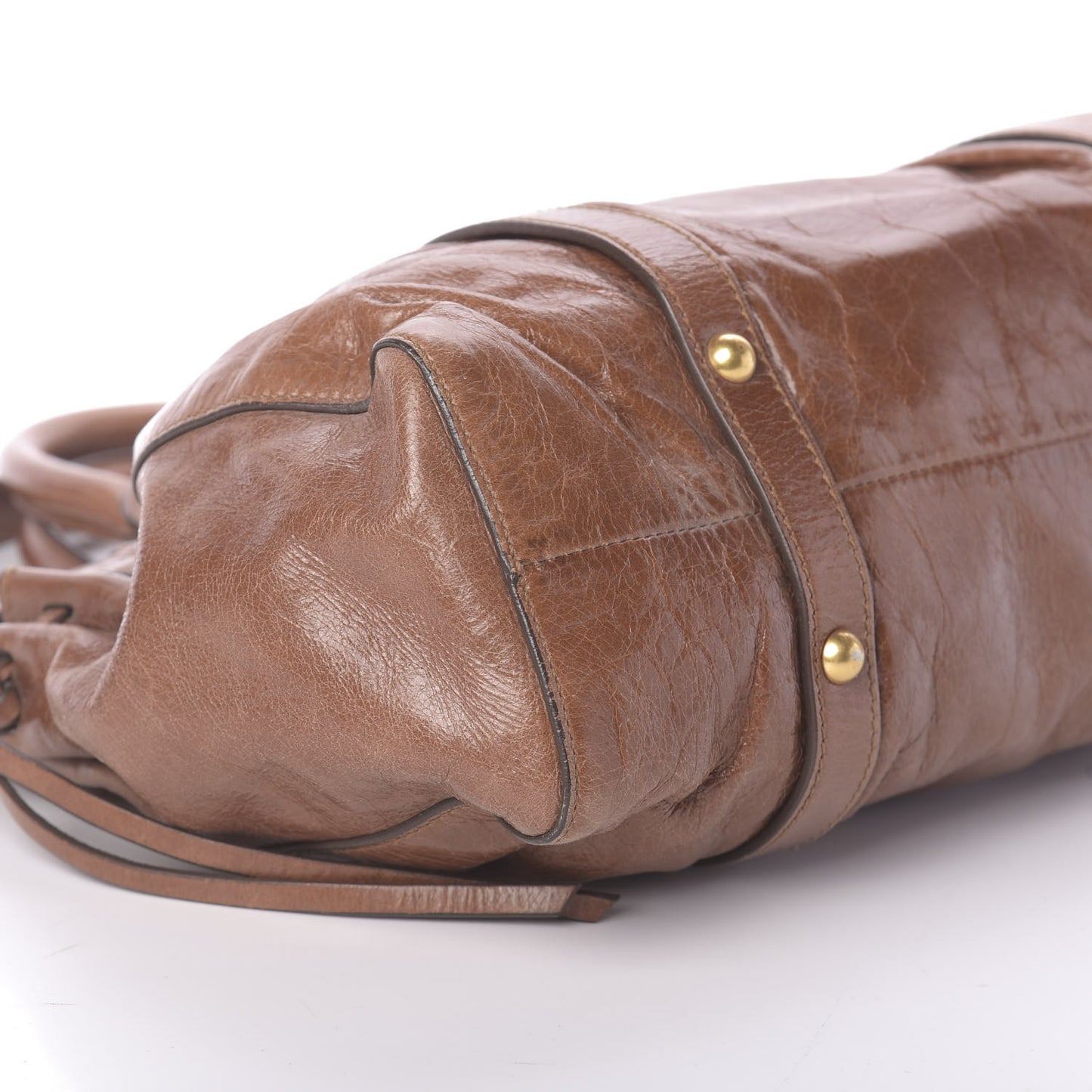 Vitello Lux Gathered Tote Palissandro