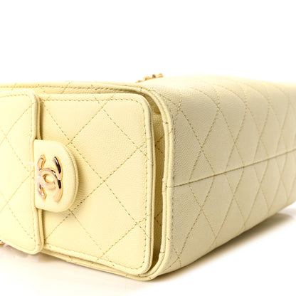 Chanel Caviar Quilted Mini Chanel 25 Handbag Light Yellow 9 of 11