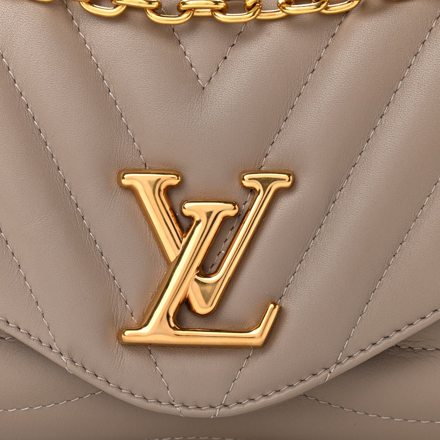 Louis Vuitton Calfskin LV New Wave Chain Bag Taupe 9 of 10