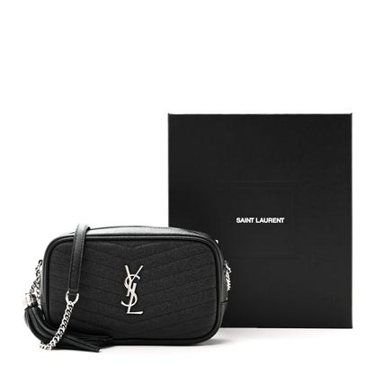 Saint Laurent Grain De Poudre Matelasse Monogram Mini Lou Camera Bag Black 11 of 11