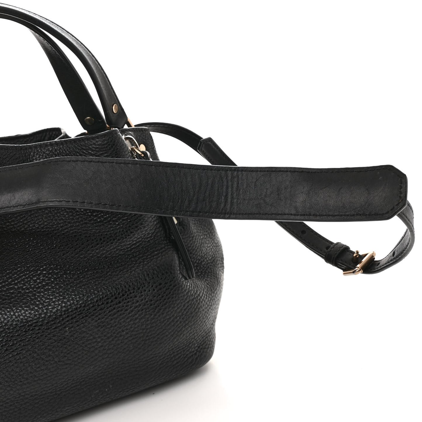 Grainy Calfskin House Check Small Maidstone Black