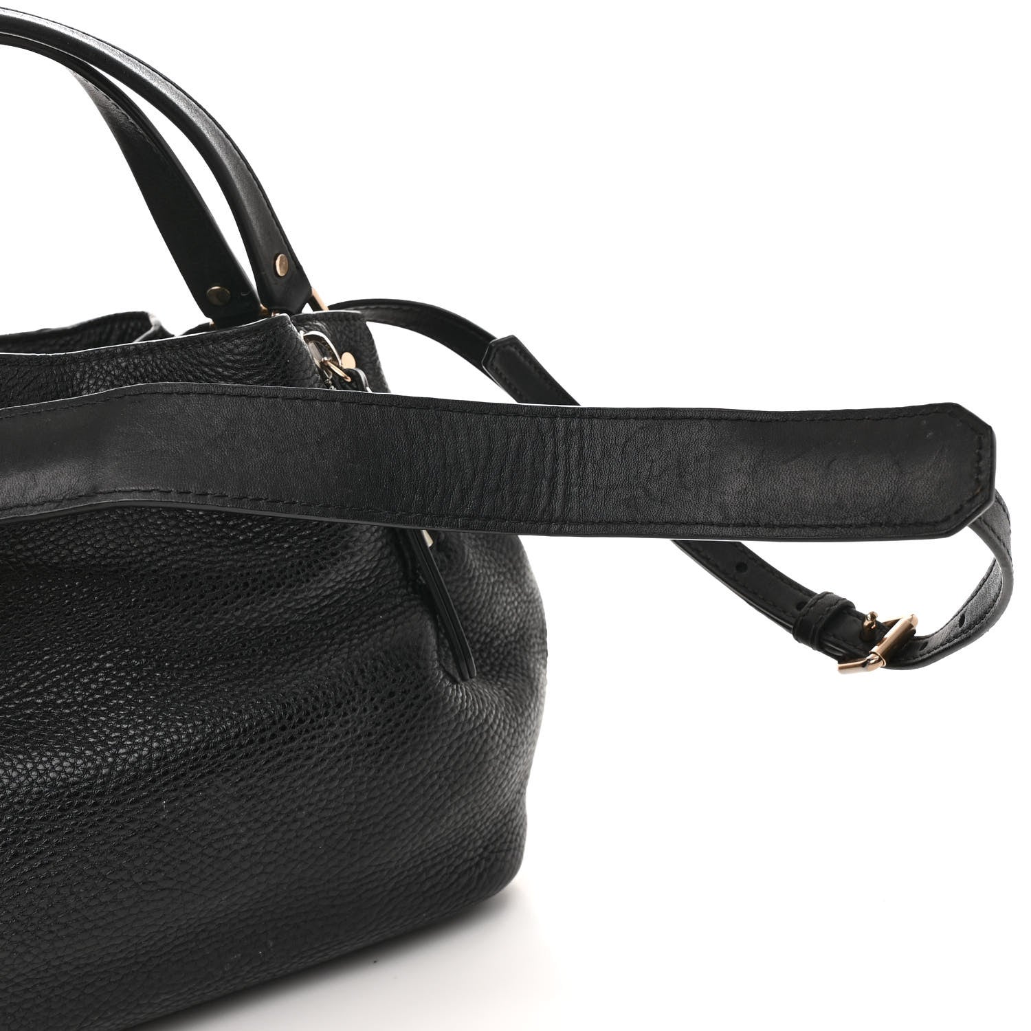 Burberry Grainy Calfskin House Check Small Maidstone Black 19 of 19
