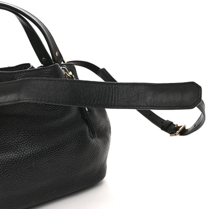 Burberry Grainy Calfskin House Check Small Maidstone Black 19 of 19