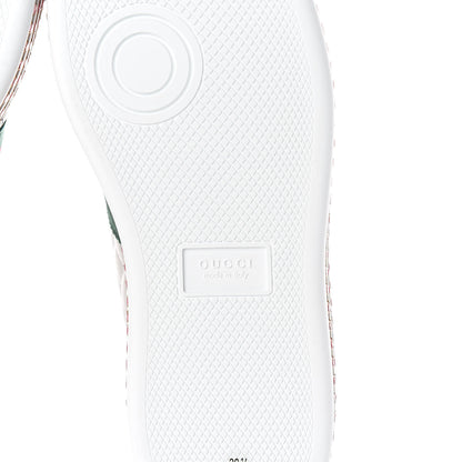 Gucci Laminated Nappa Crystal Web Bee Embroidered Trapuntata Womens Ace Platform Sneakers 38.5 Argento 7 of 7