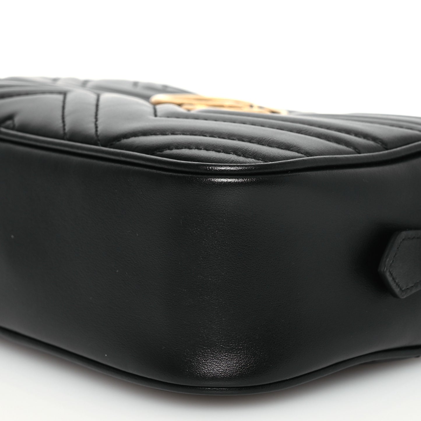 Calfskin Matelasse Small GG Marmont Chain Shoulder Bag Black