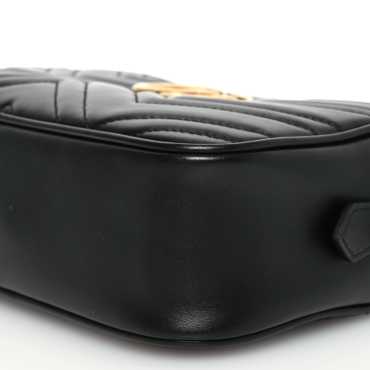 Gucci Calfskin Matelasse Small GG Marmont Chain Shoulder Bag Black 11 of 14