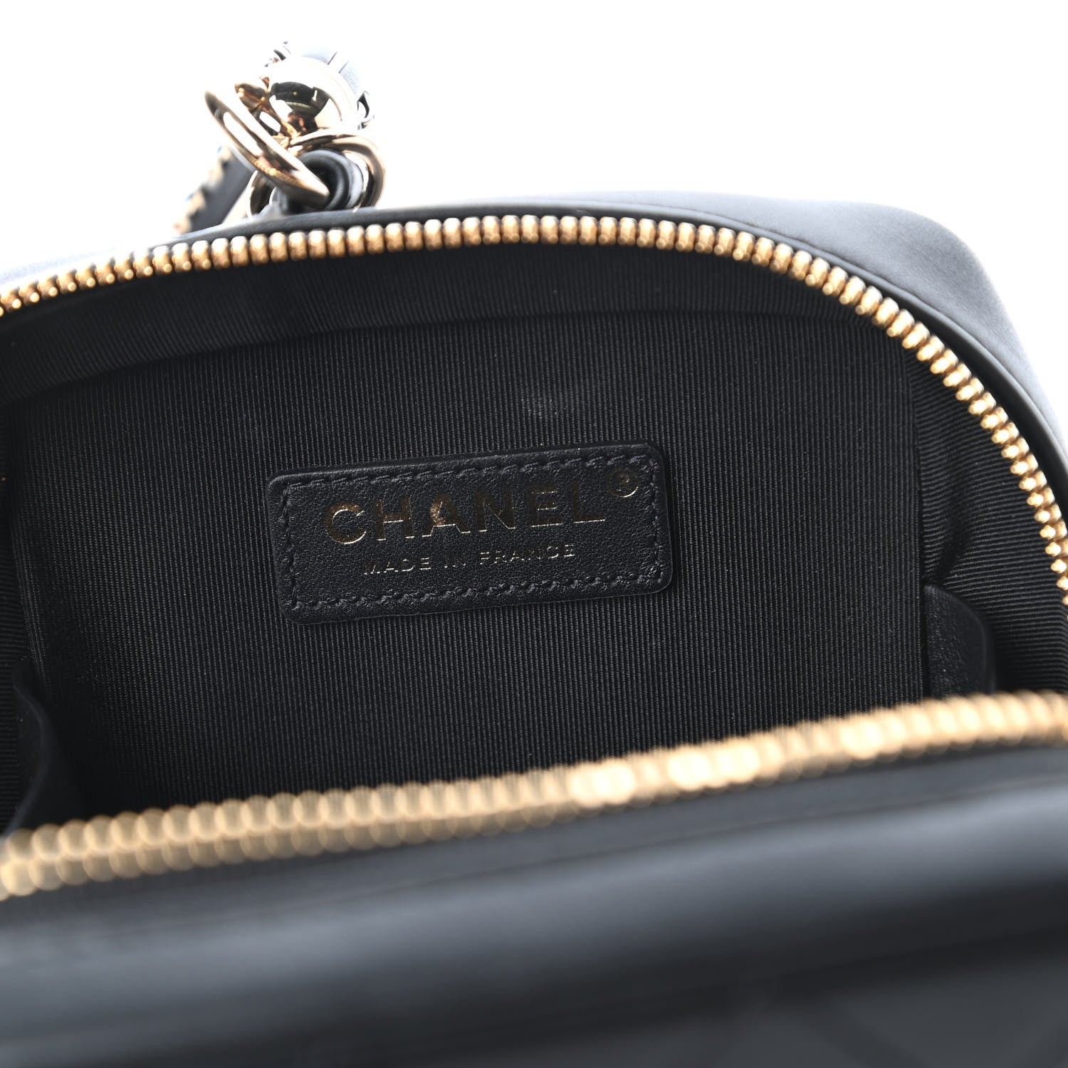 Chanel Calfskin Stitched Cup Of Tea Vanity Case Black 8 of 11