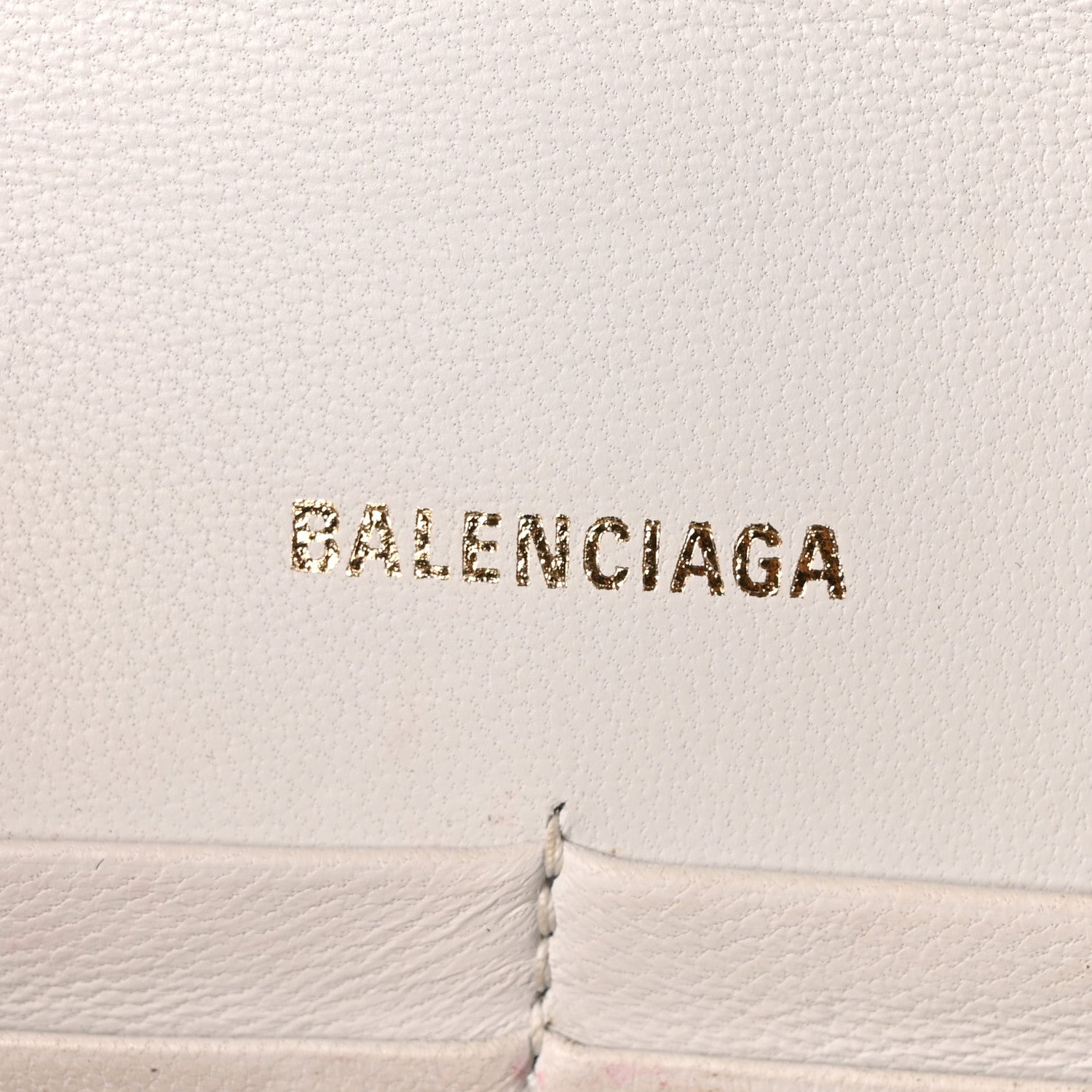 Balenciaga Shiny Calfskin Crocodile Embossed Hourglass Chain Bag White 6 of 9