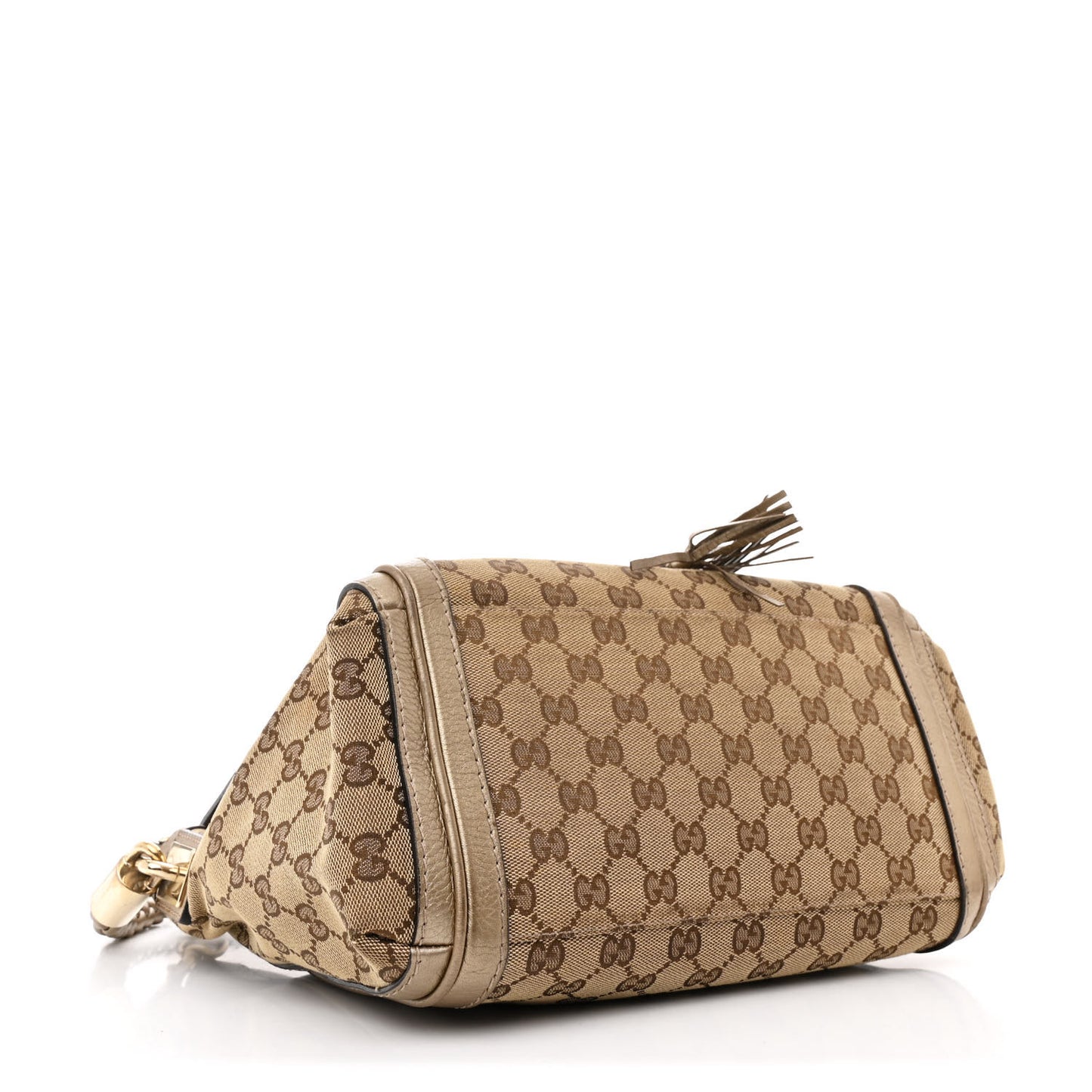 Monogram Calfskin Medium Bella Flap Bag Beige Ebony Champagne