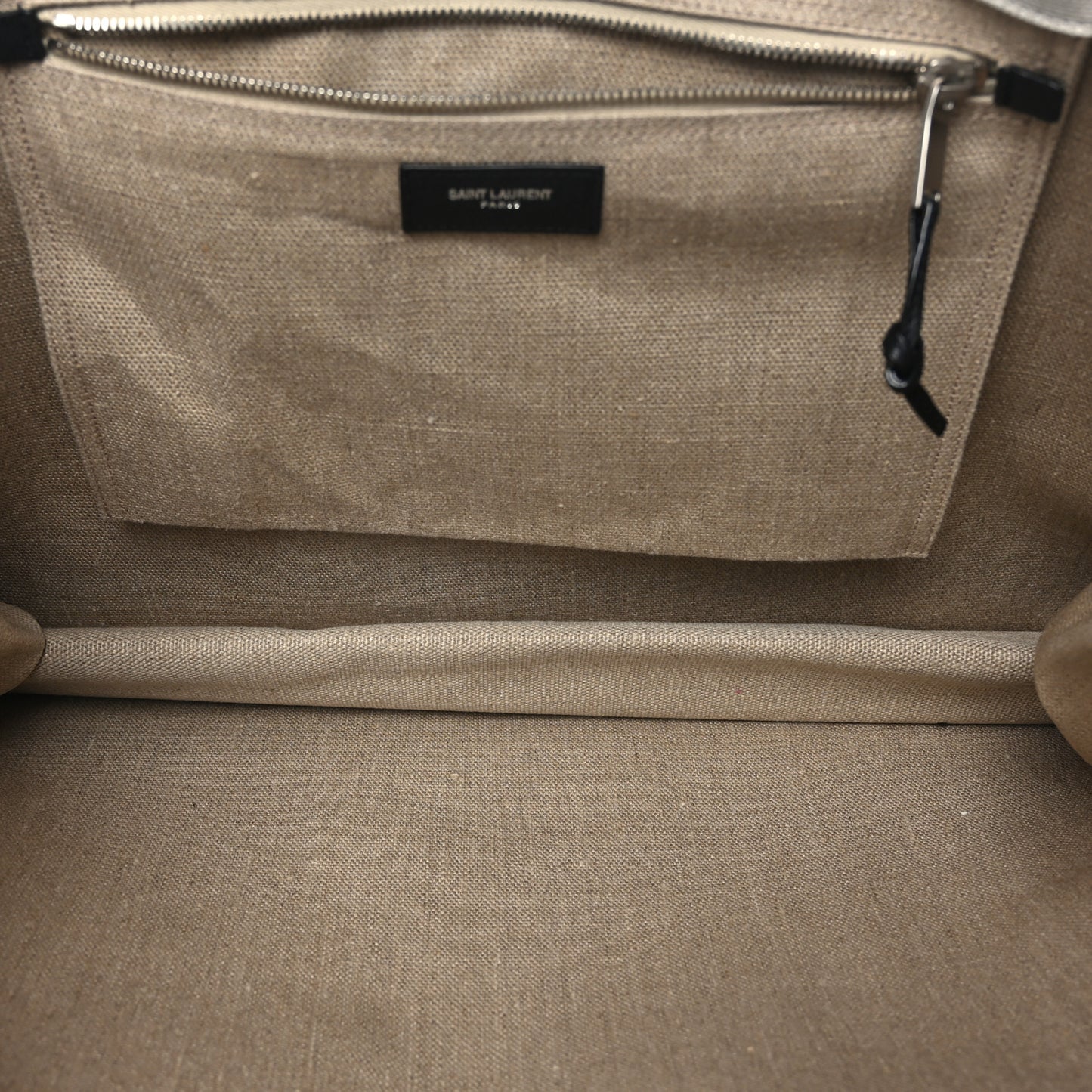 Linen Calfskin Rive Gauche Tote Optic White