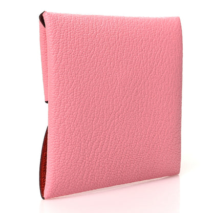 Hermes Chevre Mysore Verso Bastia Coin Purse Rose Confetti Brique 3 of 9