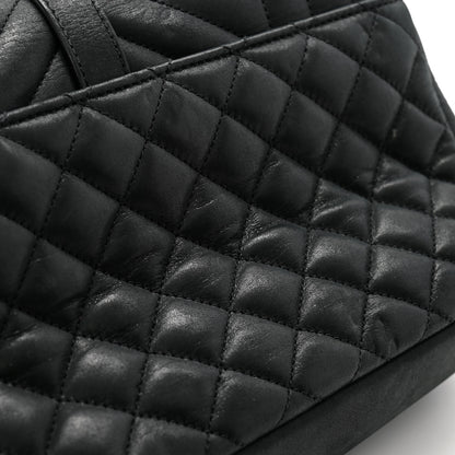 Saint Laurent Calfskin Mixed Matelasse Triquilt Small Monogram Satchel Black 11 of 14