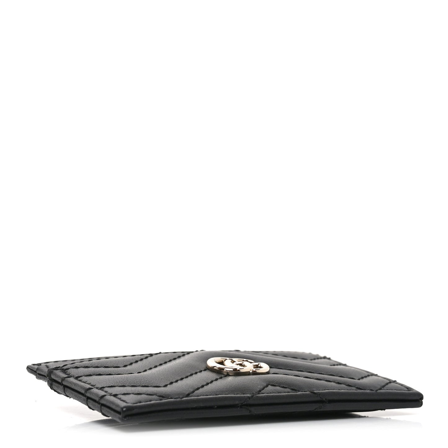 Calfskin Matelasse GG Marmont Card Holder Black