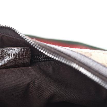 Gucci Monogram Web Medium Half Moon Hobo Dark Brown 9 of 10