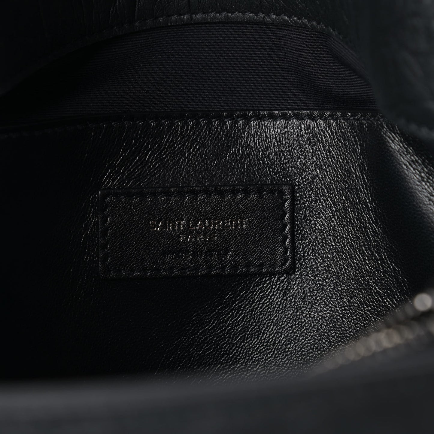 Calfskin Crocodile Embossed Medium West Hollywood Monogram Fold-Over Black