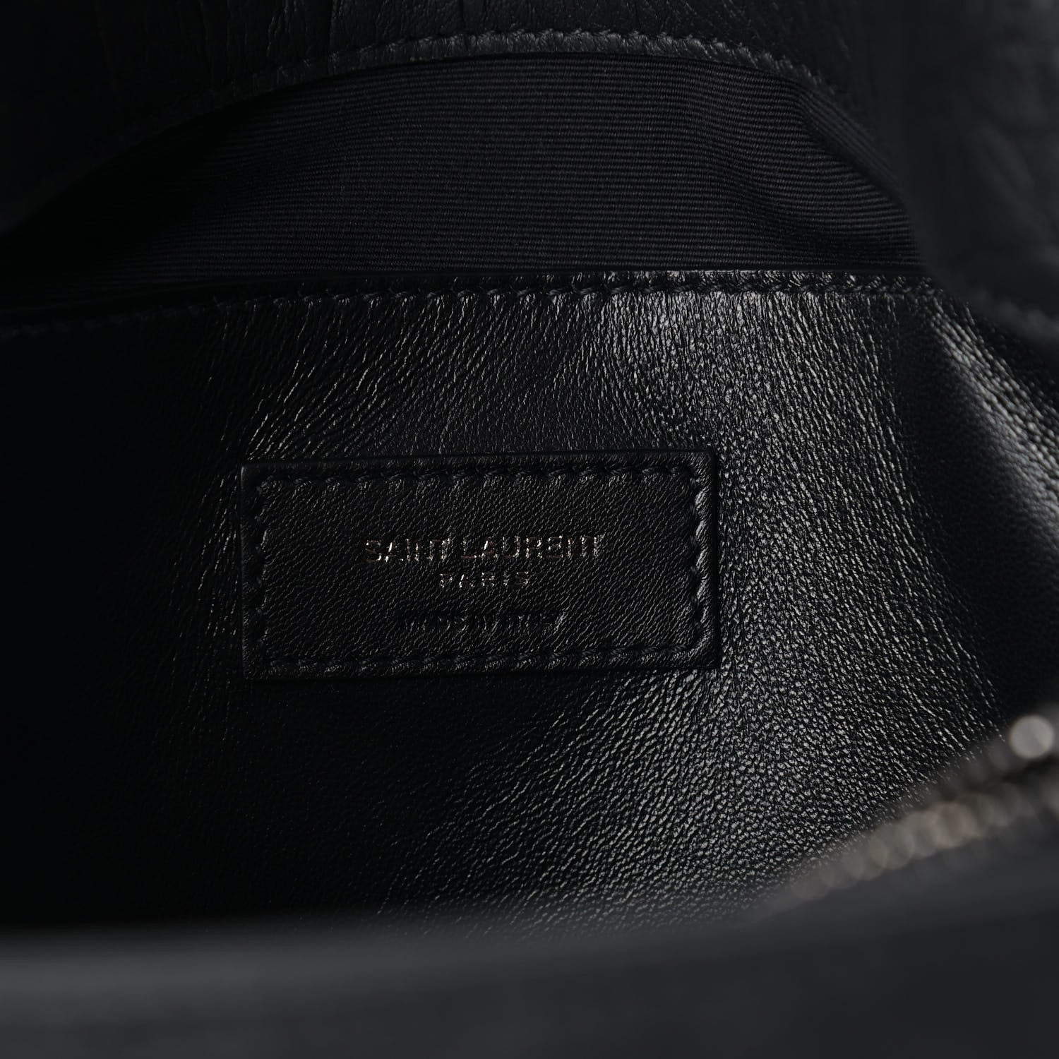 Saint Laurent Calfskin Crocodile Embossed Medium West Hollywood Monogram Fold-Over Black 7 of 11