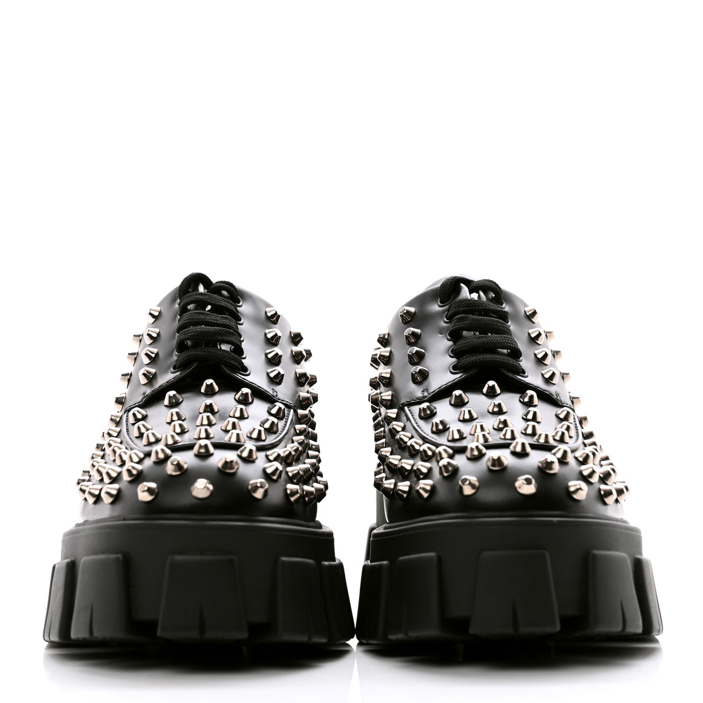 Spazzolato Rois Studded Lace Up Monolith 55mm Derby Loafers 39 Black