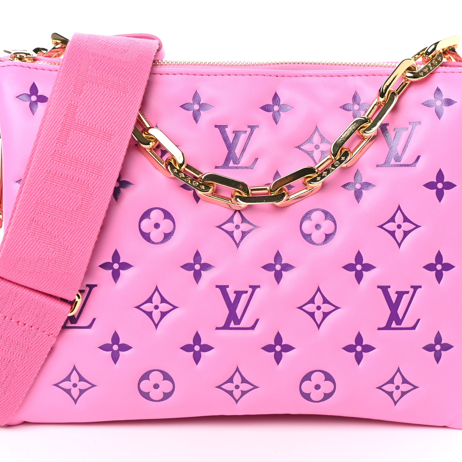 Louis Vuitton Lambskin Embossed Monogram Vuittamins Coussin PM Rose Violet 9 of 11