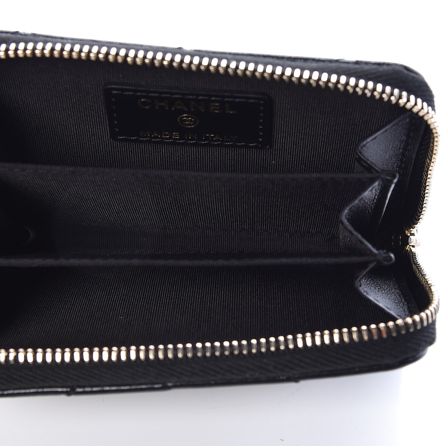 Chanel Shiny Lambskin Chevron Quilted Coin Purse So Black 5 of 8