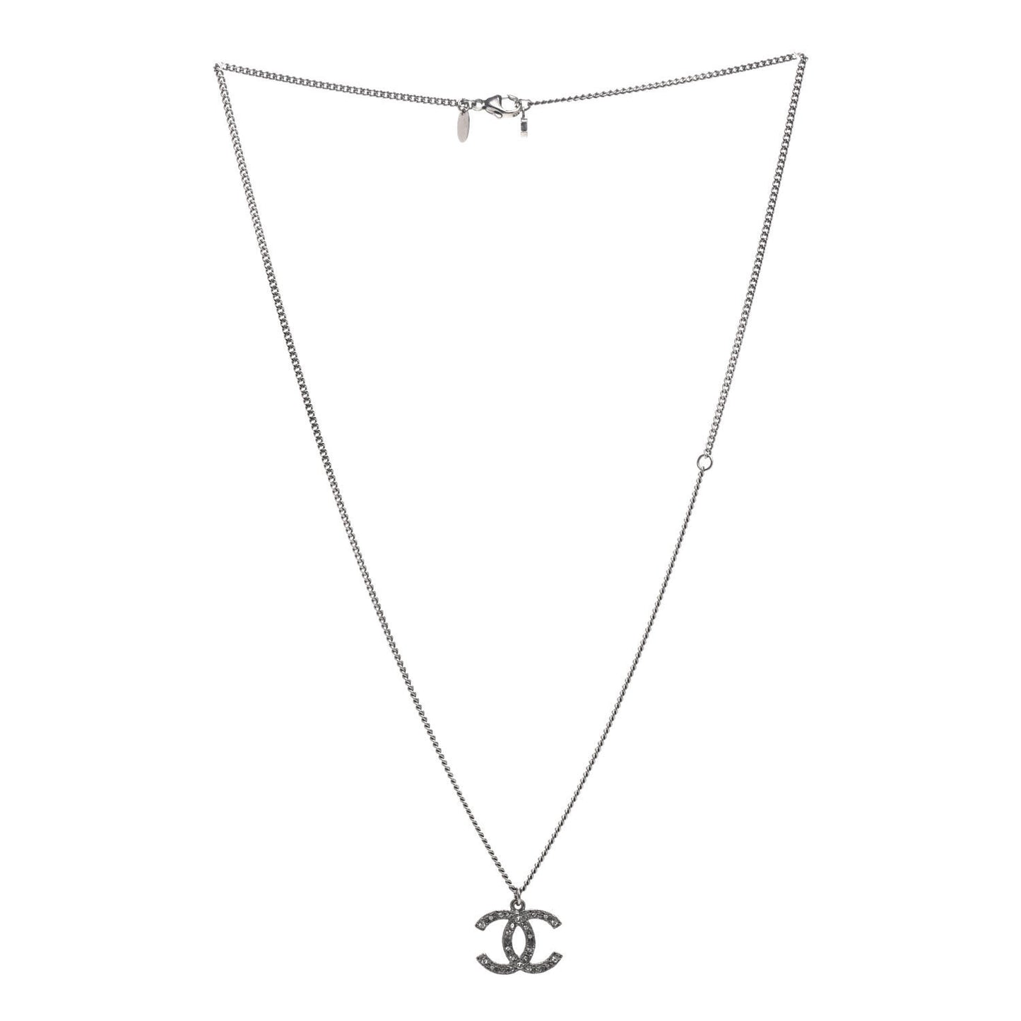 Crystal Timeless CC Necklace Ruthenium