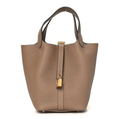 Hermes Taurillon Maurice Picotin Lock 18 PM Beige De Weimar 1 of 13
