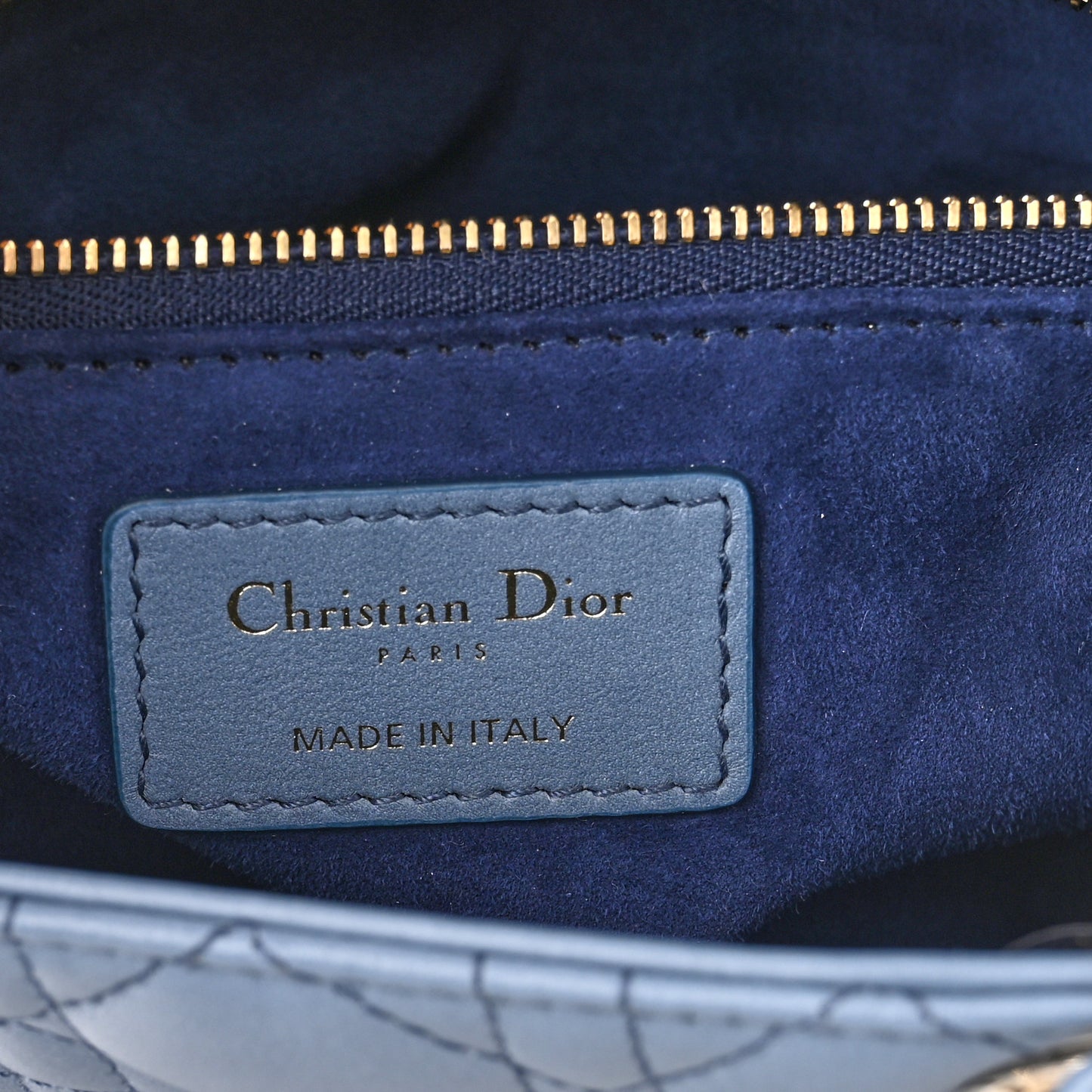Lambskin Cannage Gradient Medium Lady Dior Blue
