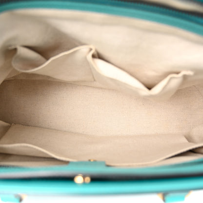 Gucci Textured Calfskin Medium Bright Bit Tote Blue 5 of 19