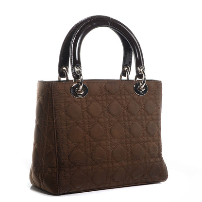 Christian Dior Nylon Cannage Medium Lady Dior Brown 3 of 9