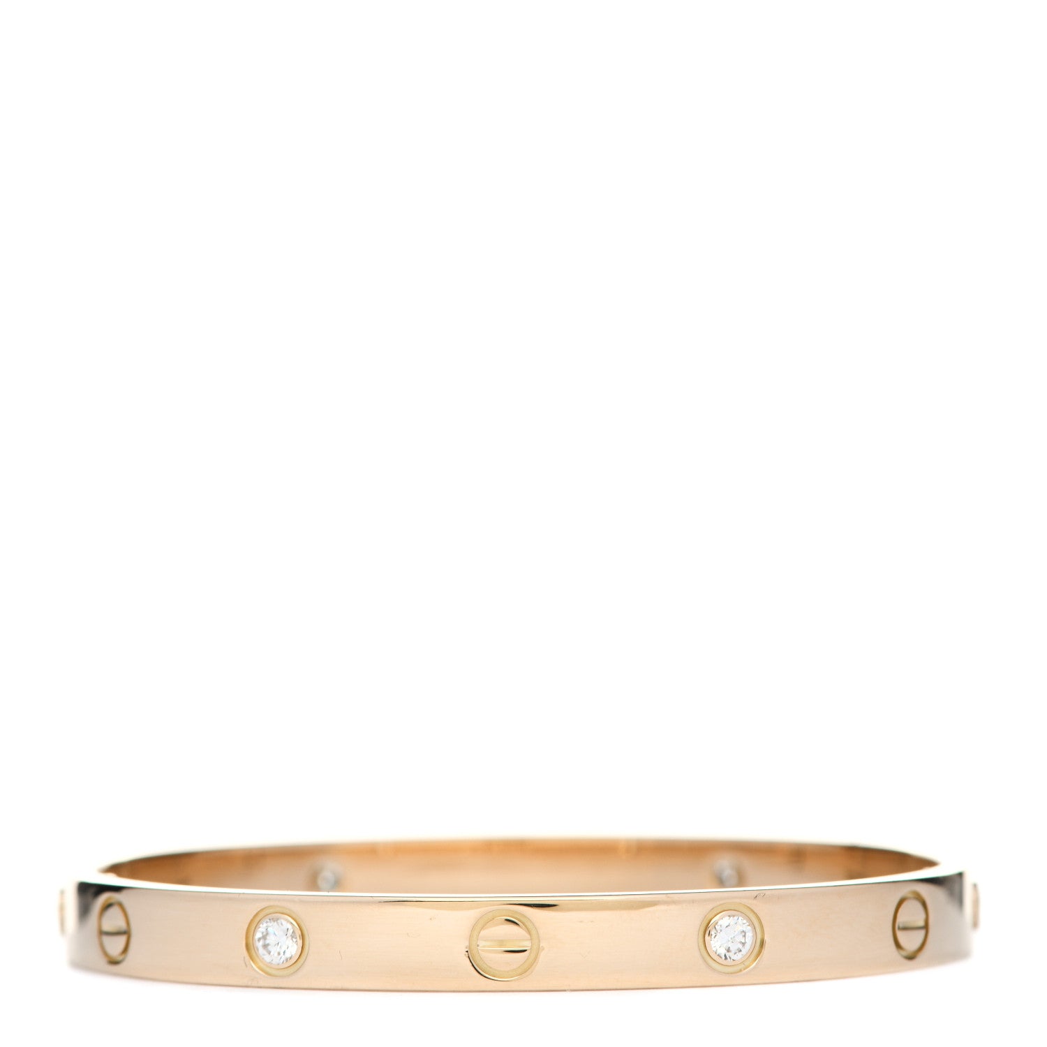 Cartier 18K Yellow Gold 4 Diamond LOVE Bracelet 17 3 of 7