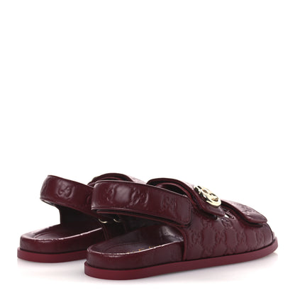 Gucci Guccissima GG Embossed Womens Sandals 38 Rosso Ancora 5 of 11