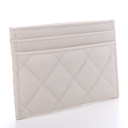 Chanel Metallic Caviar Quilted Vintage Mademoiselle Card Holder White 3 of 9