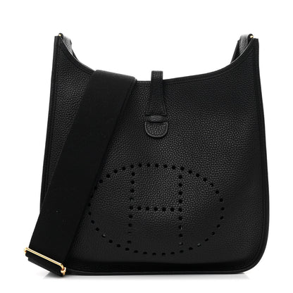Hermes Taurillon Clemence EVELYNE III PM Black 1 of 11