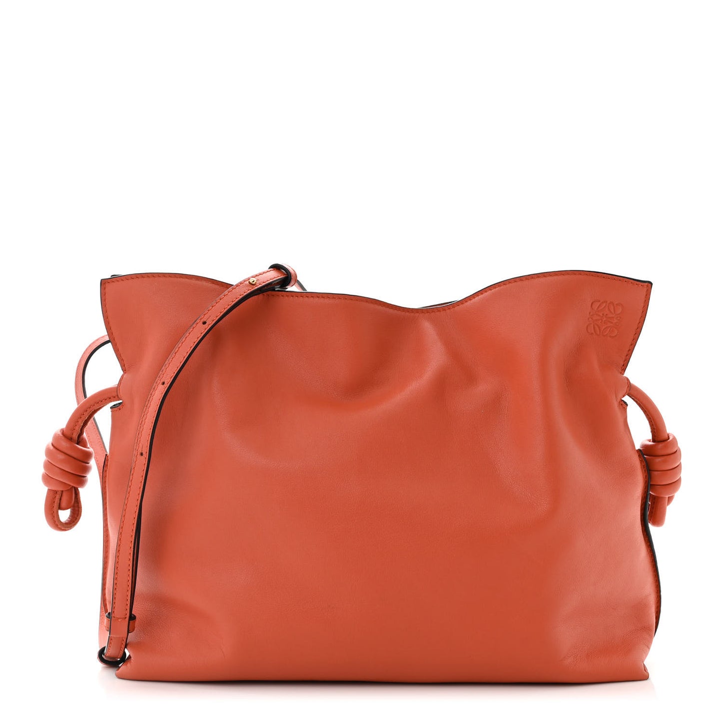 Nappa Flamenco Knot Clutch Vermillion