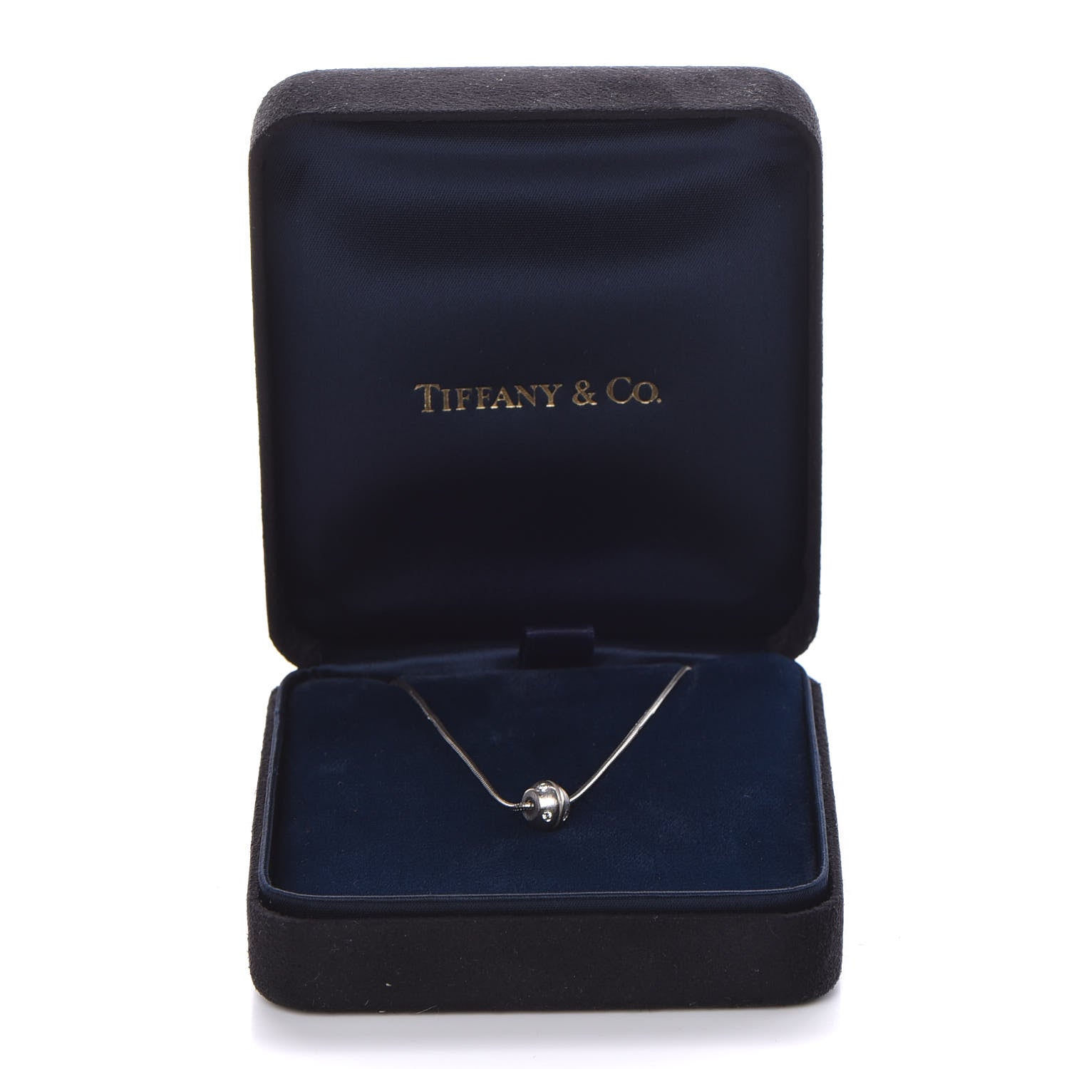 Tiffany 18K White Gold Diamond Streamerica Barrel Necklace 7 of 7