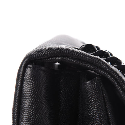 Saint Laurent Grain De Poudre Medium West Hollywood Monogram Fold-Over Black 16 of 19