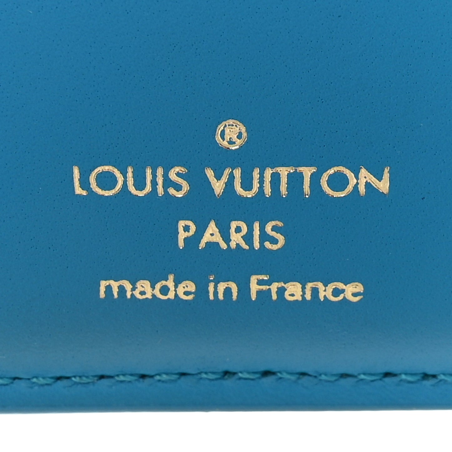 Calfskin Nanogram Embossed Victorine Wallet Bleu