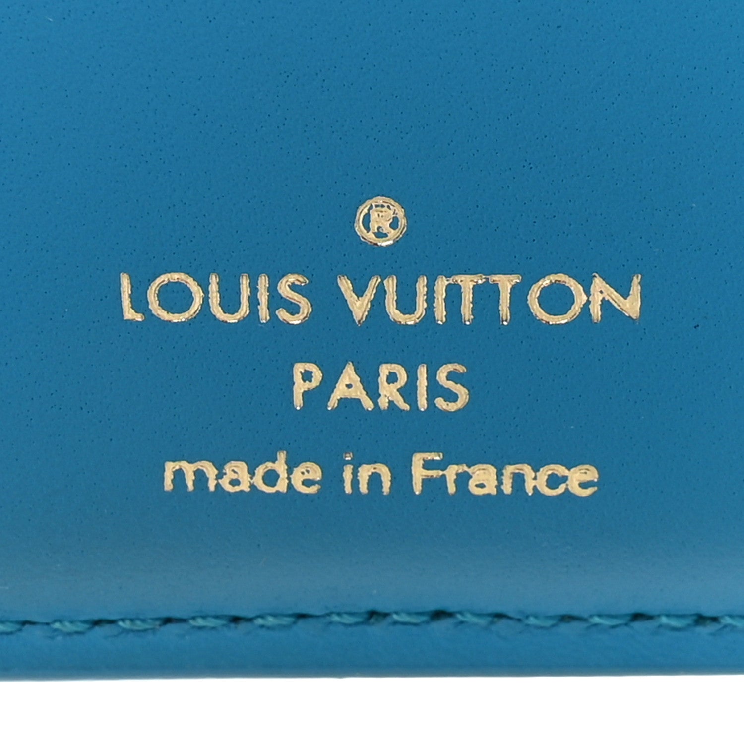 Louis Vuitton Calfskin Nanogram Embossed Victorine Wallet Bleu 6 of 6
