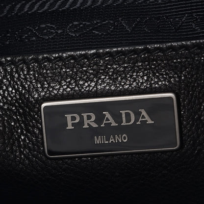 Prada Glace Calfskin Large Twin Pocket Tote Baltico Black 6 of 13