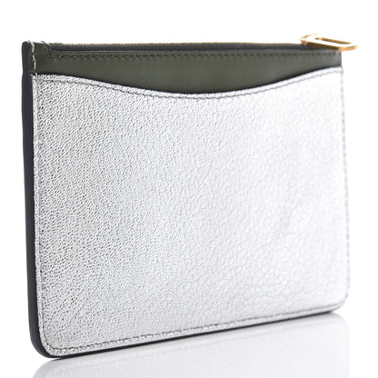 Burberry Metallic Hayes Goatskin D-Ring Zipper Coin Pouch Silver 3 of 8