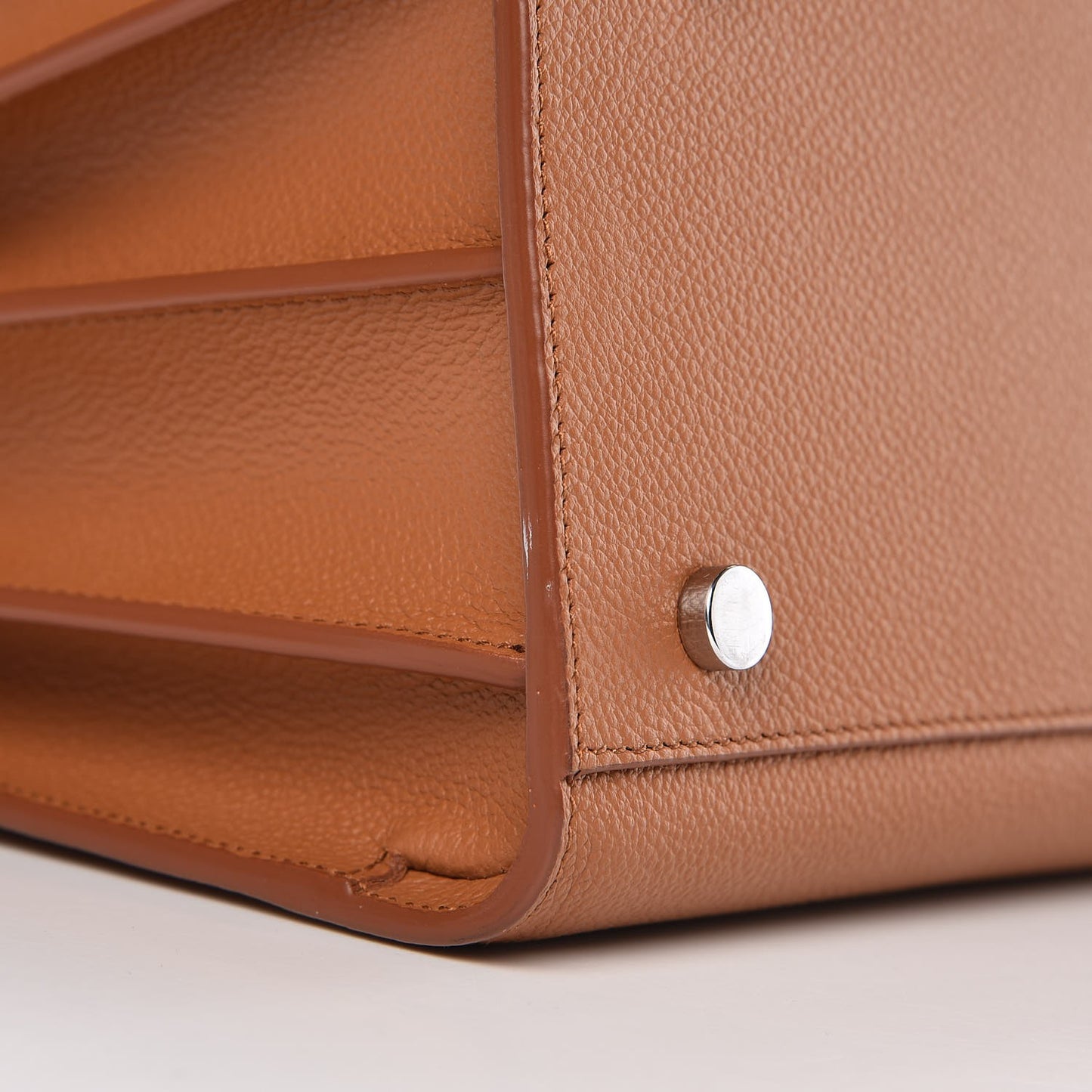 Grained Calfskin Small Sac De Jour Saddle Brown